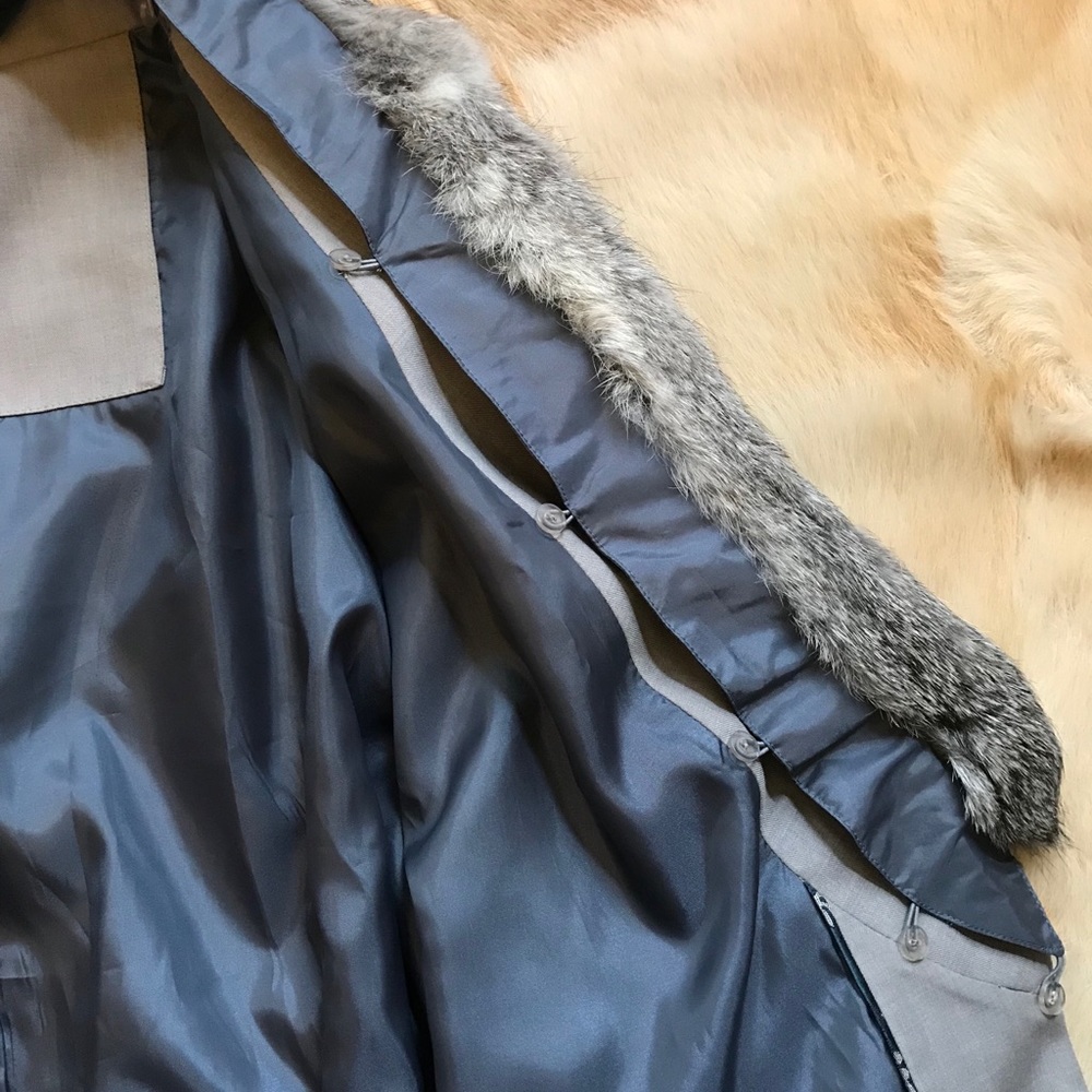 Rabbit Fur Removable Collar Jacket - image 5